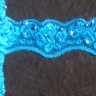 LCI25438-3 - 1 3/4 Vibrant Turquoise Beaded/Sequined Stretch Lace