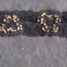 LCI25324-2  - 1 Black/Gold Beaded Stretch Lace"