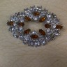 S10892 - Oval silver brooch with topaz stones - 53% OFF - FREE SHIPPING